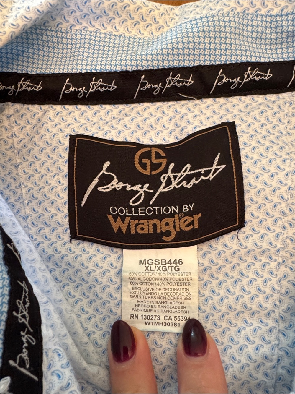 Classic Light Blue Micro-Pattern Button Up - Picture 3 of 3